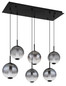 Preview: Globo Lacy LED Hängeleuchte 78W Warmweiß Schwarz Matt, Metall 120cm 15798-6H