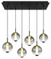 Preview: Globo Lacy LED Hängeleuchte 78W Warmweiß Schwarz Matt, Metall 120cm 15798-6H