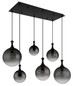 Preview: Globo Dalton E27 Hängeleuchte 6-fach 10W Schwarz Matt, Metall 141cm 15885-6H