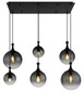 Preview: Globo Dalton E27 Hängeleuchte 6-fach 10W Schwarz Matt, Metall 141cm 15885-6H