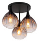 Preview: Globo Olsen E27 Deckenleuchte 3-fach 40W Schwarz Matt, Metall Ø20cm 15887-3D