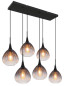 Preview: Globo Olsen E27 Hängeleuchte 6-fach 40W Schwarz Matt, Metall Ø20cm 15887-6H