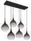 Preview: Globo Olsen E27 Hängeleuchte 6-fach 40W Schwarz Matt, Metall Ø20cm 15887-6H