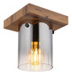 Preview: Globo Underwood E27 Deckenleuchte 40W Holzoptik Dunkel, Mdf Ø12cm 15915-1