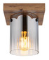 Preview: Globo Underwood E27 Deckenleuchte 40W Holzoptik Dunkel, Mdf Ø12cm 15915-1