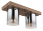 Preview: Globo Underwood E27 Deckenleuchte 2-fach 40W Holzoptik Dunkel, Mdf Ø12cm 15915-2