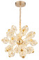 Preview: Globo Floriella LED Hängeleuchte 70W Warmweiß Goldfarben, Metall 135cm 16023H2