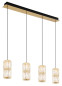 Preview: Globo Stefanie LED Hängeleuchte 35W Warmweiß Goldfarben Antik, Metall Ø9,5cm 16051-4