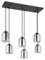 Preview: Globo Felicia E27 Hängeleuchte 6-fach 60W Schwarz-Chrom Matt, Metall Ø12cm 16056-6H