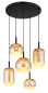 Preview: Globo Severin LED Hängeleuchte 35W Warmweiß Schwarz Matt, Metall 150cm 16057-5H