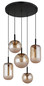 Preview: Globo Severin LED Hängeleuchte 35W Warmweiß Schwarz Matt, Metall 150cm 16057-5H