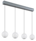 Preview: Globo Simmons LED Hängeleuchte 40W CCT Grau Matt, Metall Memoryfunktion Ø15cm 16062-4H