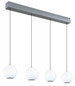 Preview: Globo Simmons LED Hängeleuchte 40W CCT Grau Matt, Metall Memoryfunktion Ø15cm 16062-4H