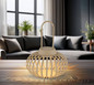 Preview: Globo Allegra LED Tischleuchte Warmweiß Sandfarben Matt, Metall Ø20,5cm 21035S