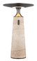 Preview: Globo Travertin LED Tischleuchte 3W Warmweiß Grau, Travertine Stein Memoryfunktion Ø20cm 21051
