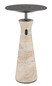 Preview: Globo Travertin LED Tischleuchte 3W Warmweiß Grau, Travertine Stein Memoryfunktion Ø20cm 21052