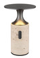 Preview: Globo Travertin LED Tischleuchte 3W Warmweiß Grau, Travertine Stein Memoryfunktion Ø12cm 21053