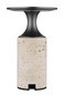 Preview: Globo Travertin LED Tischleuchte 3W Warmweiß Grau, Travertine Stein Memoryfunktion Ø12cm 21053