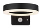 Preview: Globo Solarleuchte Kunststoff Schwarz Matt, 1Xled LED Solarleuchte 6W Neutralweiß IP44 Schwarz Matt Bewegungssensor Ø16cm 36507K