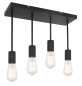Preview: Globo Martha Deckenleuchte 4-fach Schwarz, Metall 34cm 54008-4D