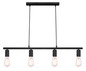 Preview: Globo Martha E27 Hängeleuchte 4-fach 60W Schwarz, Metall 120cm 54008-4H