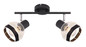 Preview: Globo Griddy E27 Strahler 2-fach 40W Schwarz Matt, Metall Ø12,2cm 54022-2