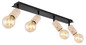Preview: Globo Joseba E27 Strahler 4-fach 60W Schwarz Matt, Metall 18cm 54032-4