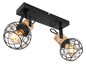 Preview: Globo Lacky E27 Strahler 2-fach 60W Schwarz Matt, Metall Ø12cm 54039-2
