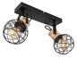 Preview: Globo Lacky E27 Strahler 2-fach 60W Schwarz Matt, Metall Ø12cm 54039-2