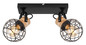 Preview: Globo Lacky E27 Strahler 2-fach 60W Schwarz Matt, Metall Ø12cm 54039-2