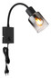 Preview: Globo Hubertus E14 Wandleuchte 40W Schwarz Matt, Metall Ø7cm 54308W