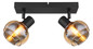 Preview: Globo Tokki E14 Strahler 2-fach 40W Schwarz Matt, Metall Ø10,5cm 54309-2B