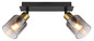 Preview: Globo Hollsy E14 Strahler 2-fach 25W Schwarz Matt, Metall Ø8cm 54310-2