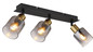 Preview: Globo Hollsy E14 Strahler 3-fach 25W Schwarz Matt, Metall Ø8cm 54310-3