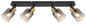 Preview: Globo Hollsy E14 Strahler 4-fach 25W Schwarz Matt, Metall Ø8cm 54310-4