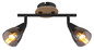 Preview: Globo Mubby E14 Strahler 2-fach 25W Schwarz Matt, Metall Ø7,2cm 54311-2