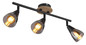Preview: Globo Mubby E14 Strahler 3-fach 25W Schwarz Matt, Metall Ø7,2cm 54311-3