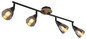Preview: Globo Mubby E14 Strahler 4-fach 25W Schwarz Matt, Metall Ø7,2cm 54311-4