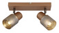 Preview: Globo Satella E14 Strahler 2-fach 40W Kaffeefarben Matt, Metall Ø7cm 54314-2
