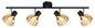 Preview: Globo Zachery E14 Strahler 4-fach 40W Schwarz Matt, Metall Ø10cm 54315S-4