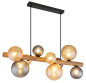 Preview: Globo Riha G9 Hängeleuchte 9-fach 5W Schwarz Matt, Metall 150cm 56133W-9H