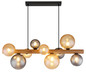 Preview: Globo Riha G9 Hängeleuchte 9-fach 5W Schwarz Matt, Metall 150cm 56133W-9H