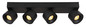 Preview: Globo Rae LED LED Strahler 4-fach 6W Warmweiß Schwarz Matt, Metall Ø7,2cm 56961-4B
