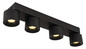 Preview: Globo Rae LED LED Strahler 4-fach 6W Warmweiß Schwarz Matt, Metall Ø7,2cm 56961-4B