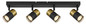 Preview: Globo Brisbon GU10 Strahler 4-fach 25W Schwarz Matt, Metall Ø5,5cm 57850-4