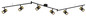 Preview: Globo Brisbon GU10 Strahler 6-fach 25W Schwarz Matt, Metall Ø5,5cm 57850-6