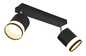 Preview: Globo Lucero GX53 Strahler 2-fach 7W Warmweiß Schwarz Matt, Metall Ø8,2cm 57852-2