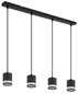 Preview: Globo Lucero GX53 Hängeleuchte 4-fach 7W Warmweiß Schwarz Matt, Metall Ø8,2cm 57852-4H