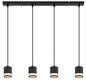 Preview: Globo Lucero GX53 Hängeleuchte 4-fach 7W Warmweiß Schwarz Matt, Metall Ø8,2cm 57852-4H