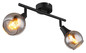 Preview: Globo Glyptar E14 Strahler 2-fach 40W Schwarz Matt, Metall Ø9cm 57904-2